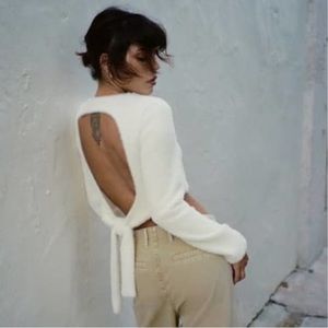 Zara Fuzzy Open-Back Sweater